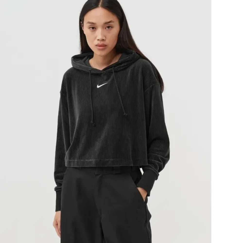 Nike black velour hoodie Sz M